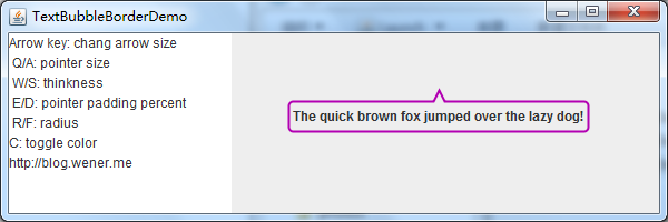 TextBubbleBorderDemo screenschot